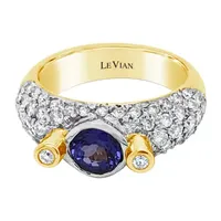 LIMITED QUANTITIES! Le Vian Grand Sample Sale™ Ring featuring Blueberry Tanzanite® Vanilla Diamonds® set in 14K Two Tone Gold