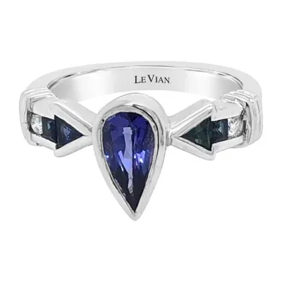 LIMITED QUANTITIES! Le Vian Grand Sample Sale™ Ring featuring Blueberry Tanzanite® Blueberry Sapphire™ Vanilla Diamonds® set in 18K Vanilla Gold