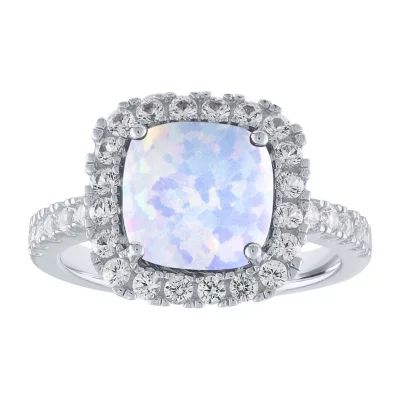 Lab-Created Opal Sterling Silver Ring