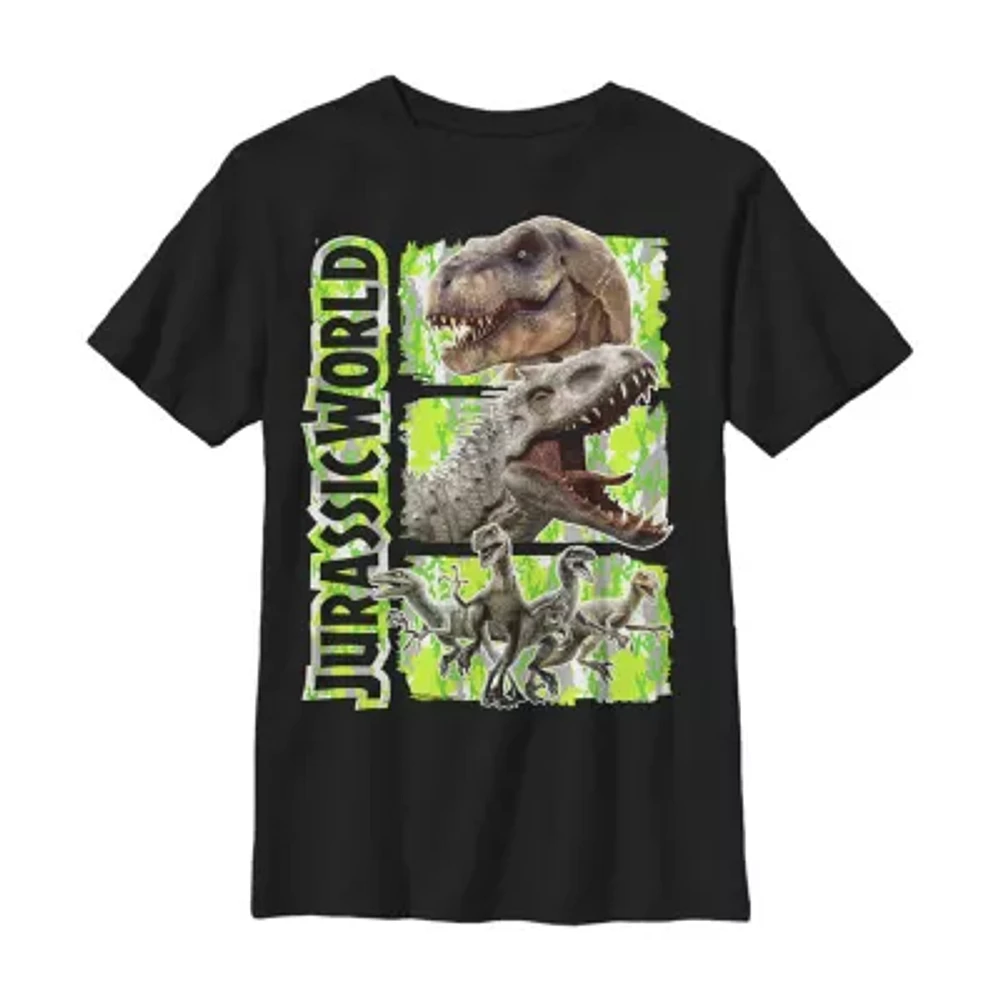 Little & Big Boys Jurassic World Crew Neck Short Sleeve Graphic T-Shirt
