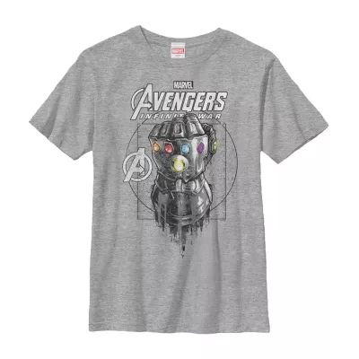 Little & Big Boys Crew Neck Short Sleeve Avengers Marvel Graphic T-Shirt