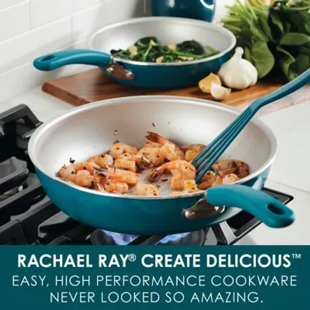 Rachael Ray Create Delicious Skillet, Deep, Enameled Aluminum, 12.5 Inch