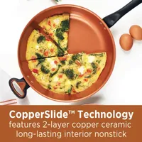 Farberware Glide Copper Ceramic 12" Nonstick Deep Frying Pan