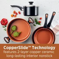 Farberware Glide Copper Ceramic 10-pc. Nonstick Cookware Set