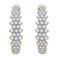 H-I / I1) 1 CT. T.W. Lab Grown White Diamond 10K White Gold 21.9mm Hoop Earrings