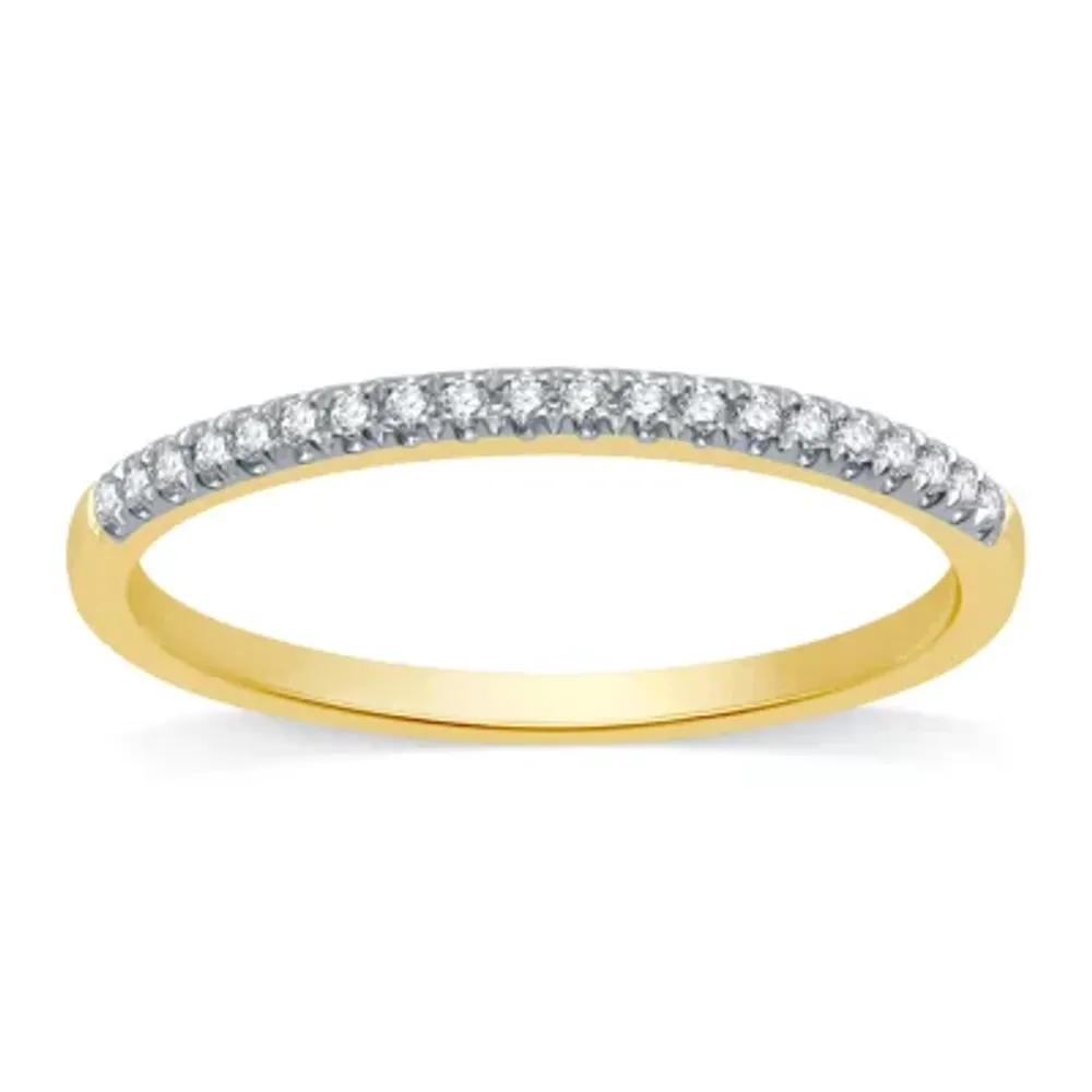 (H-I / I1) 1/10 CT. T.W. Lab Grown White Diamond 10K Gold Wedding Band