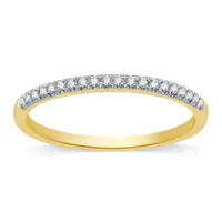 (H-I / I1) 1/10 CT. T.W. Lab Grown White Diamond 10K Gold Wedding Band