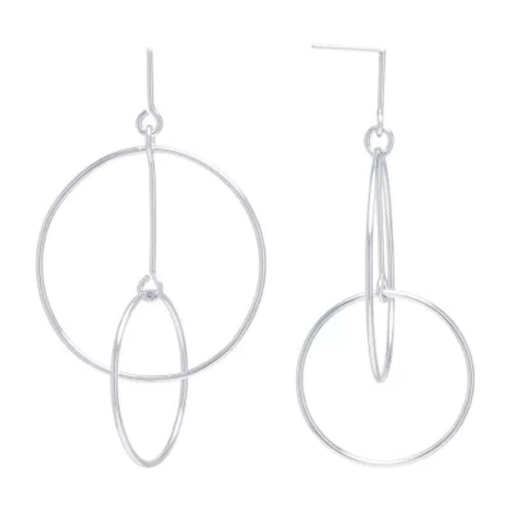 Silver Reflections Pure Silver Over Brass Drop Earrings