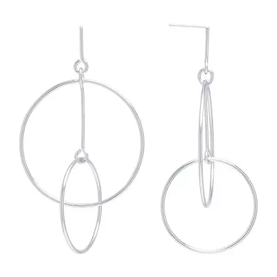 Silver Reflections Pure Silver Over Brass Drop Earrings