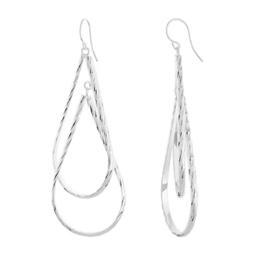 Silver Reflections Pure Silver Over Brass Drop Earrings