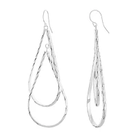 Silver Reflections Pure Silver Over Brass Drop Earrings