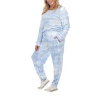 White Mark Womens Plus Long Sleeve Pant Pajama Set 2-pc.