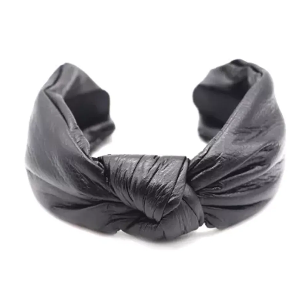 Mixit Black Faux Leather Knot Womens Headband