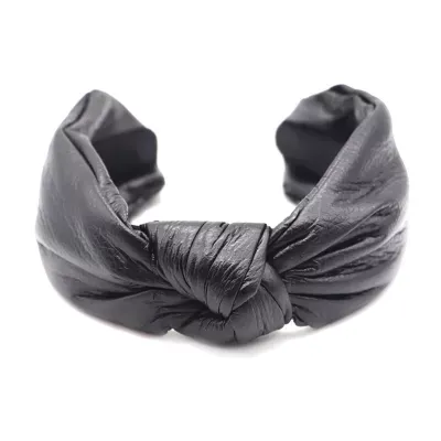 Mixit Black Faux Leather Knot Womens Headband