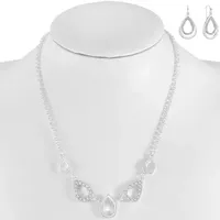 Mixit Silver Tone Collar Necklace & Drop Earrings 2-pc. Jewelry Set