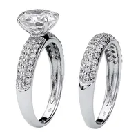 DiamonArt® Womens / CT. T.W. White Cubic Zirconia 10K Gold Round Bridal Set