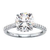 DiamonArt® Womens CT. T.W. White Cubic Zirconia 10K Gold Round Engagement Ring