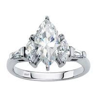 DiamonArt® Womens 2 / CT. T.W. White Cubic Zirconia 10K Gold Diamond Engagement Ring