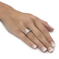 DiamonArt® Womens 2 / CT. T.W. White Cubic Zirconia 10K Gold Diamond Engagement Ring