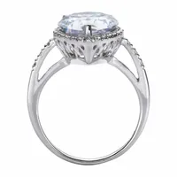 DiamonArt® Womens 6 CT. T.W. White Cubic Zirconia Platinum Over Silver Pear Engagement Ring