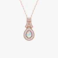 Womens 1/ CT. T.W. Genuine White Opal 10K Gold Pendant Necklace