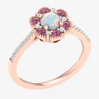 Womens 1/ CT. T.W. Genuine White Opal 10K Rose Gold Cocktail Ring