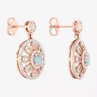 1/5 CT. T.W. Genuine White Opal 10K Gold Drop Earrings