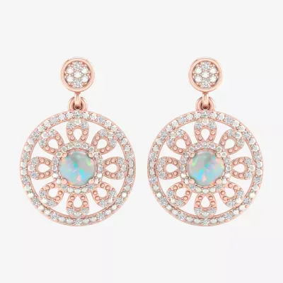 1/5 CT. T.W. Genuine White Opal 10K Gold Drop Earrings