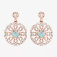 1/5 CT. T.W. Genuine White Opal 10K Gold Drop Earrings