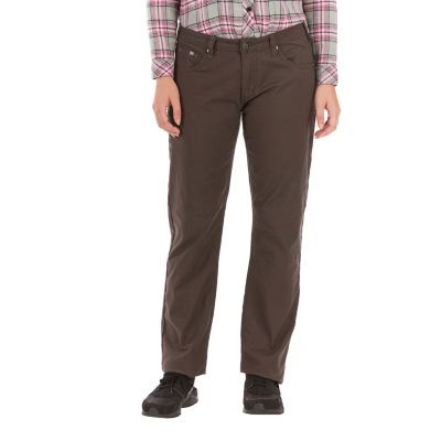 Smith's American Flannel-Lined Canvas Womens Relaxed Fit Flat Front Pant