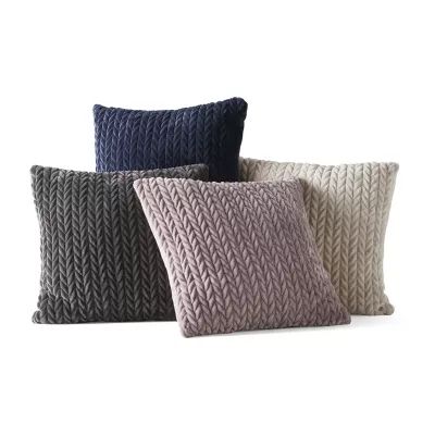 Loom + Forge Chevron Faux Mink Square Throw Pillow