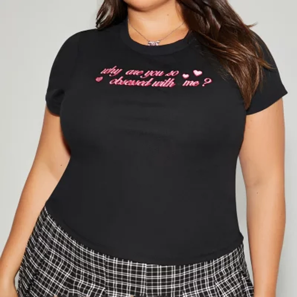 Forever 21 x Mean Girls Womens Juniors Plus Crew Neck Short Sleeve T-Shirt