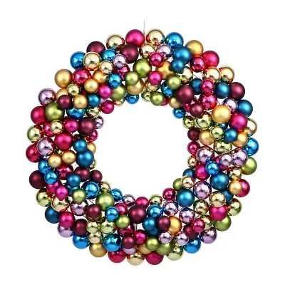 Vickerman 22" Multi-Colored Shiny And Matte Ball Indoor Christmas Wreath