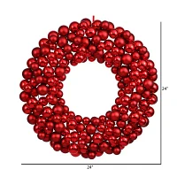 Vickerman 22" Red Shiny And Matte Ball Indoor Christmas Wreath