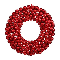 Vickerman 22" Red Shiny And Matte Ball Indoor Christmas Wreath