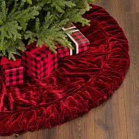 Vickerman 72" Plush Wine Velvet Indoor Tree Skirts