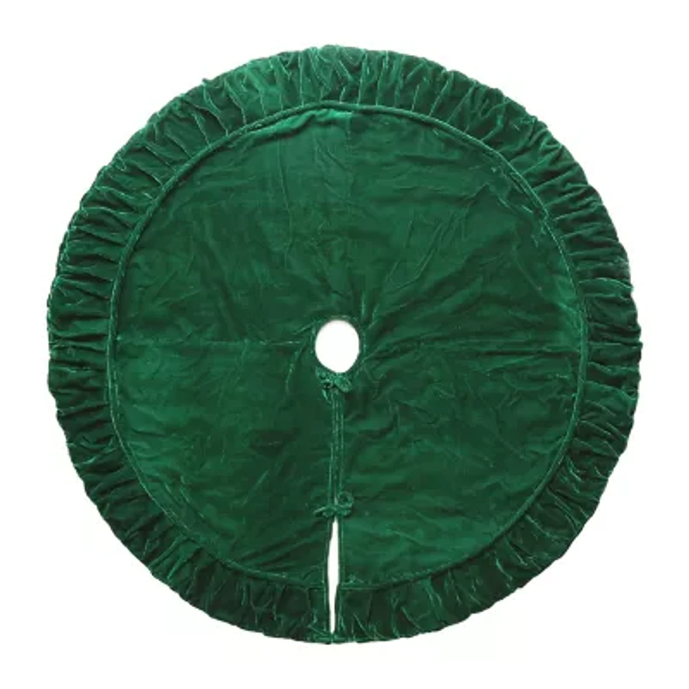 Vickerman 72" Plush Emerald Green Velvet Indoor Tree Skirt