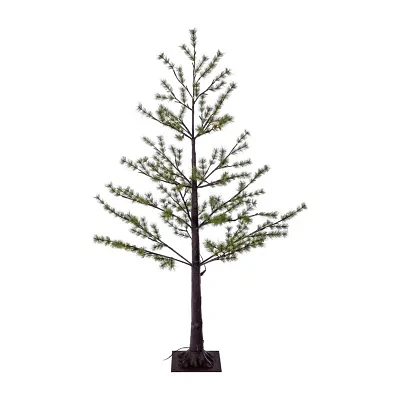 Vickerman Green Mini Pine Twig Warm White 3mm Wide Angle Led Lights. 5 Foot Pre-Lit Pine Christmas Tree