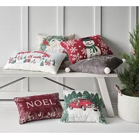 North Pole Trading Co. Pickup Truck Square Throw Pillow