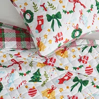 Linery Cheerful Holiday Quilt Set