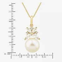 Womens Dyed White 14K Gold Over Silver Pendant Necklace