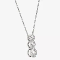 Floating Diamonds (F / Vs2) Womens CT. T.W. Lab Grown White Diamond 14K White Gold Round Pendant Necklaces