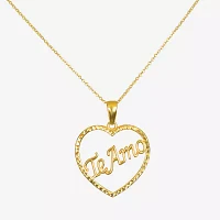 Womens 14K Gold Heart Pendant Necklace