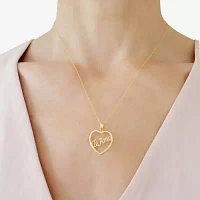 Womens 14K Gold Heart Pendant Necklace