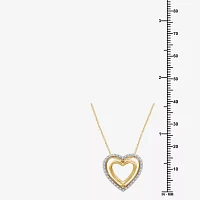 Yes Womens 1/10 CT. T.W. Natural White Diamond Sterling Silver Heart 18 Inch Pendant Necklace