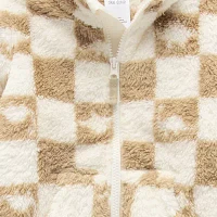 Okie Dokie Toddler & Little Boys Fleece Midweight Dino Checkered Sherpa Jacket