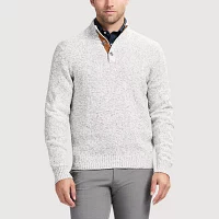 IZOD Button Mock Mens Neck Long Sleeve Pullover Sweater