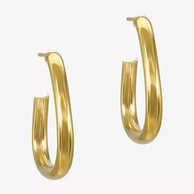 14K Gold Triangle Hoop Earrings