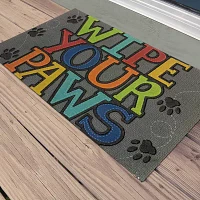 Mohawk Home Wipe Your Paws Recycled Rubber 18"X30" Rectangular Doormat