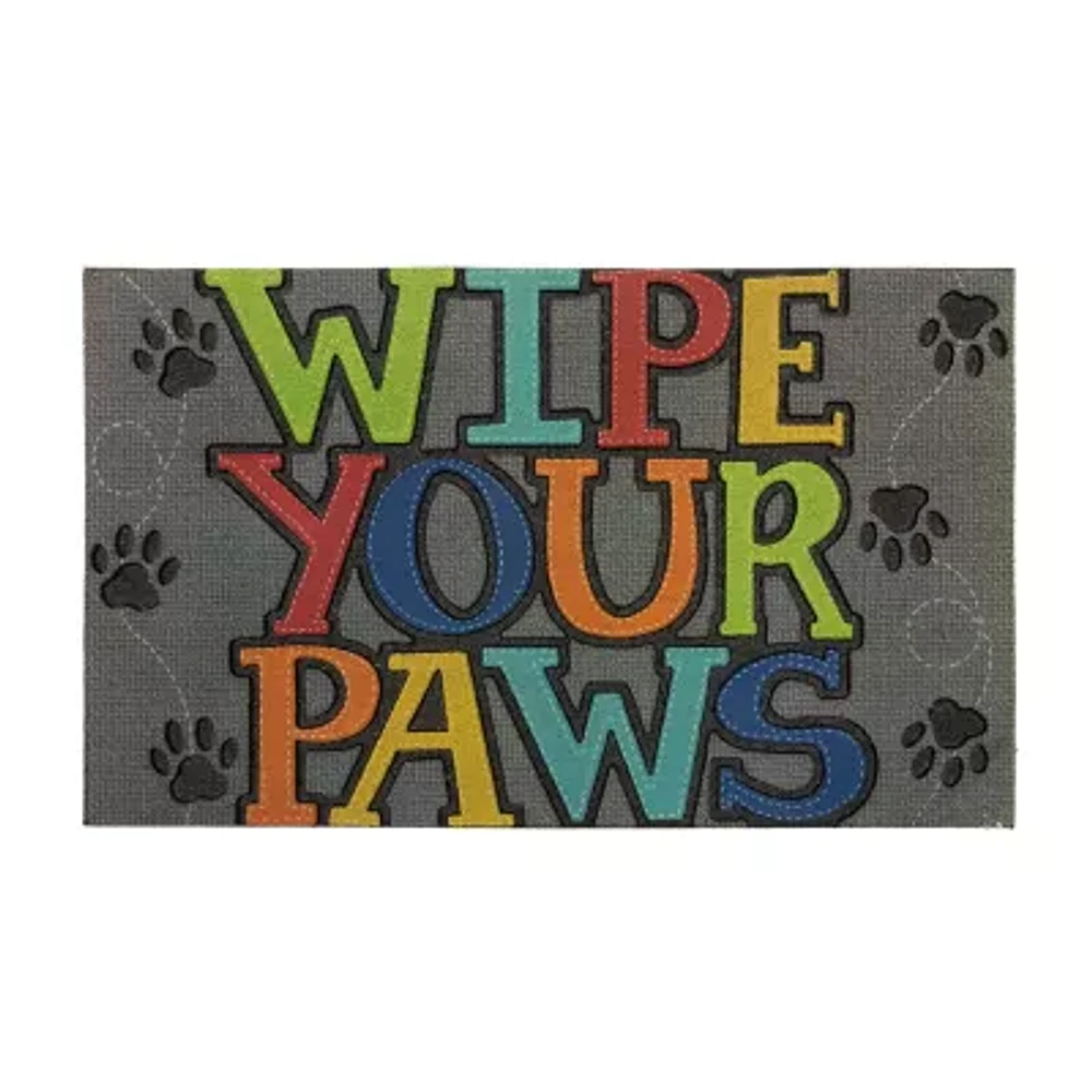 Mohawk Home Wipe Your Paws Recycled Rubber 18"X30" Rectangular Doormat